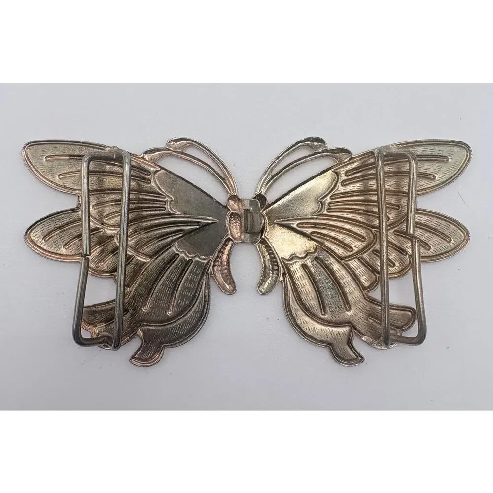 Vintage-Style Cream/Ivory Butterfly Belt Buckle